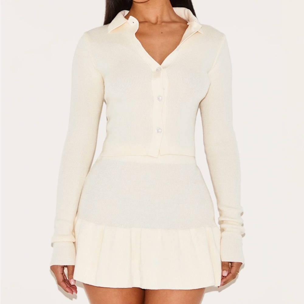 PrettyLittleThing Elegant Cream Skirt Set
